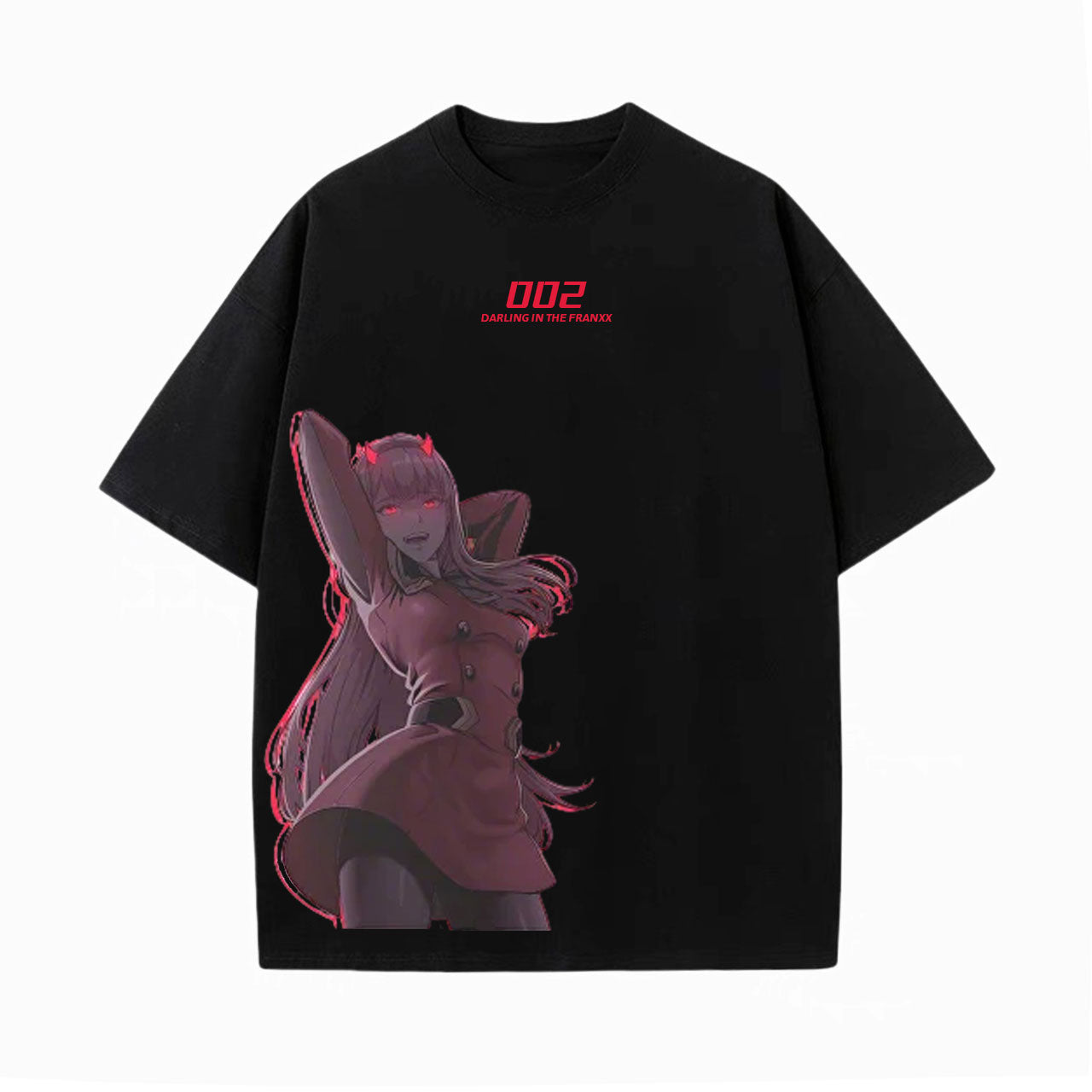 ZERO TWO UNISEX ANIME INSPIRED VINTAGE OVERSIZED TEE-[FRONT]-comicclothing