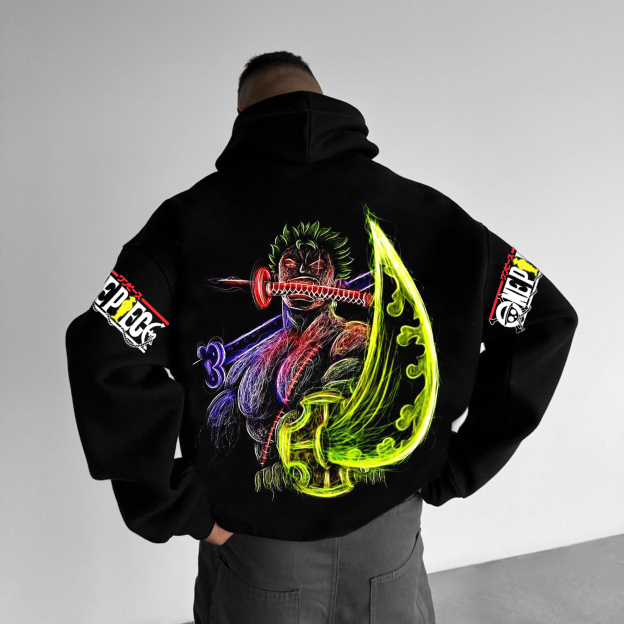 Unisex  Anime Print  Casual Oversized Hoodie-AnimeClothe