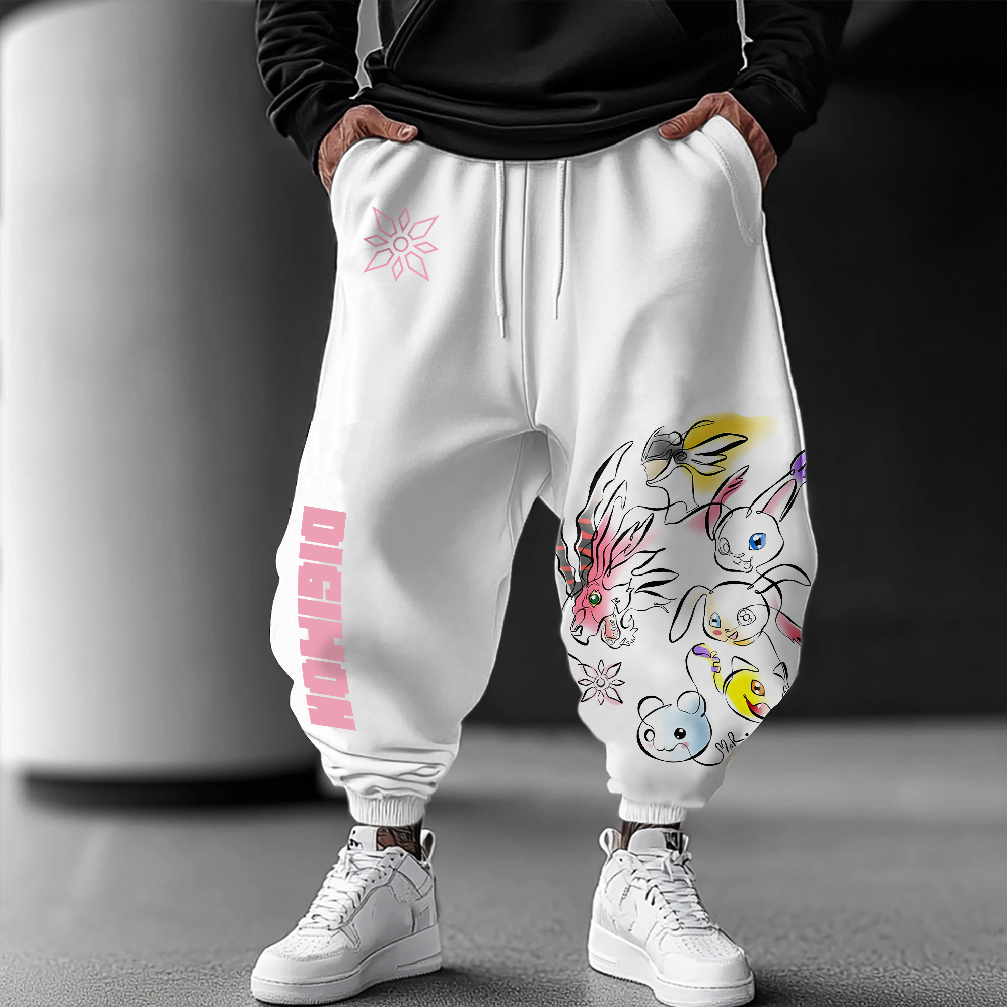 Unisex  “Digimon”  Anime Style Retro Pants