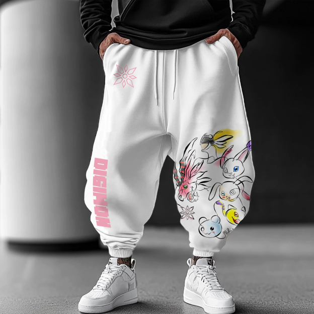 Unisex  “Digimon”  Anime Style Retro Pants
