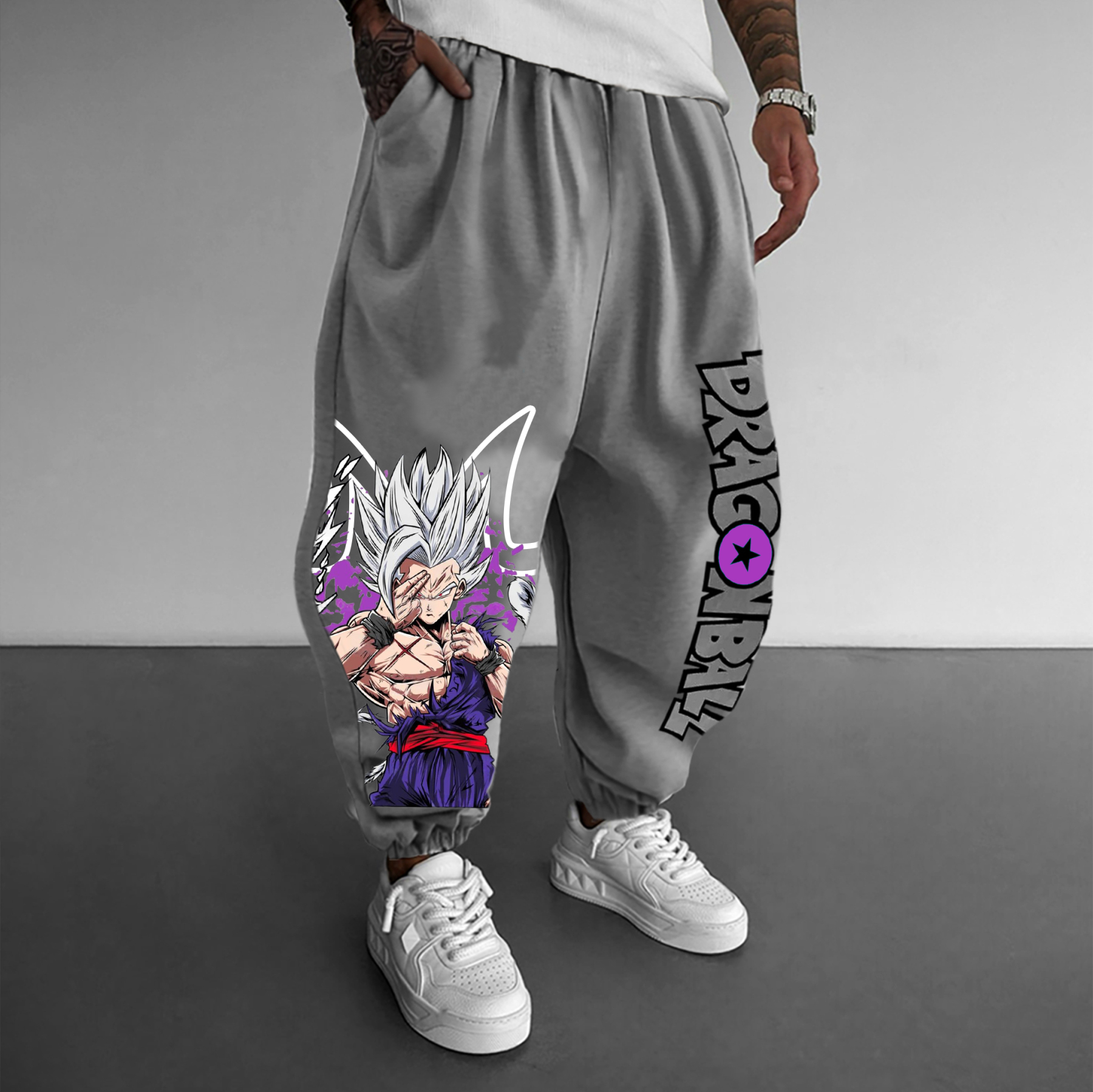 Unisex Anime Print Casual Oversized Harem Pants