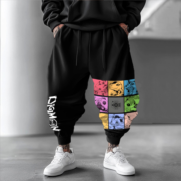 Unisex “Digimon” Anime Style Retro Pants-comicclothing