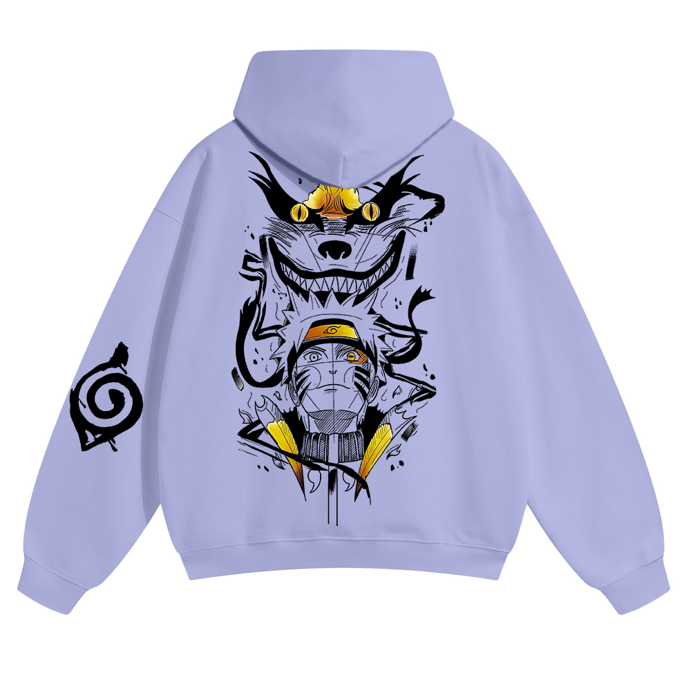 Oversized Unisex Anime Print Hoodie-comicclothing