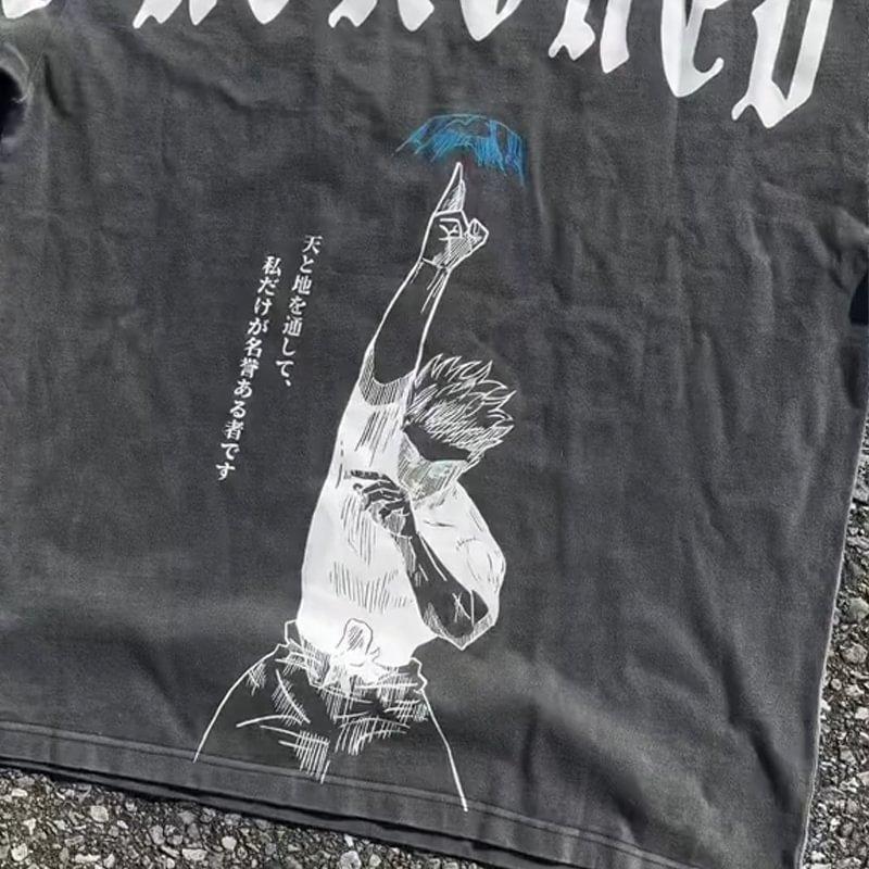 The Honored One Gojo JJK Acid Wash Vintage Style T-shirt, Anime Inspired Tee