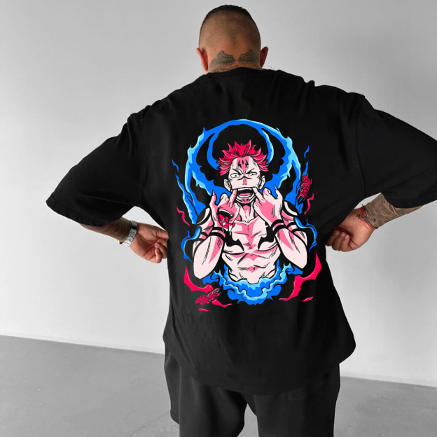 Oversized Unisex Anime Ryomen Sukuna Print T-Shirt