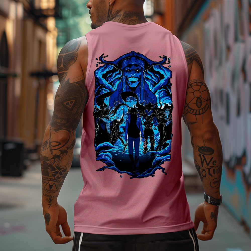 Oversized Anime Print Gym Tank Top