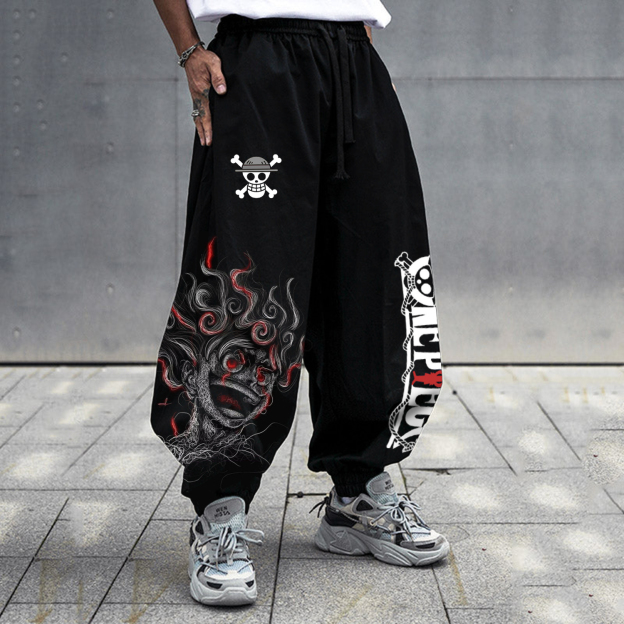Universal Anime Letter Print Casual Pants