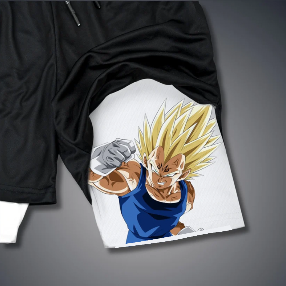 Casual Dragon Ball Anime Vegeta Printed Gym Shorts