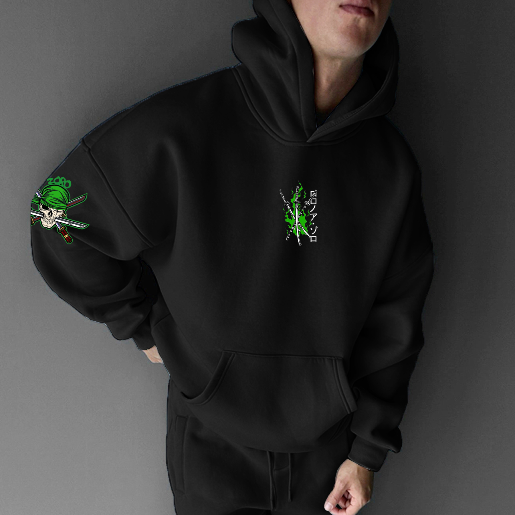 Unisex  Anime Print  Casual Oversized Hoodie-Anime x kingdom