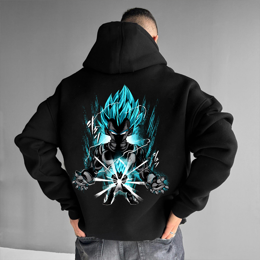 Unisex Anime Vegeta Silhouette Print Hoodie