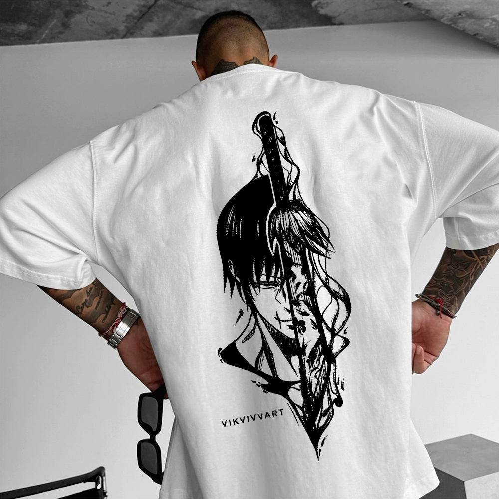 Oversized Mainstream Anime Print Sports Tank Top-comicclothing