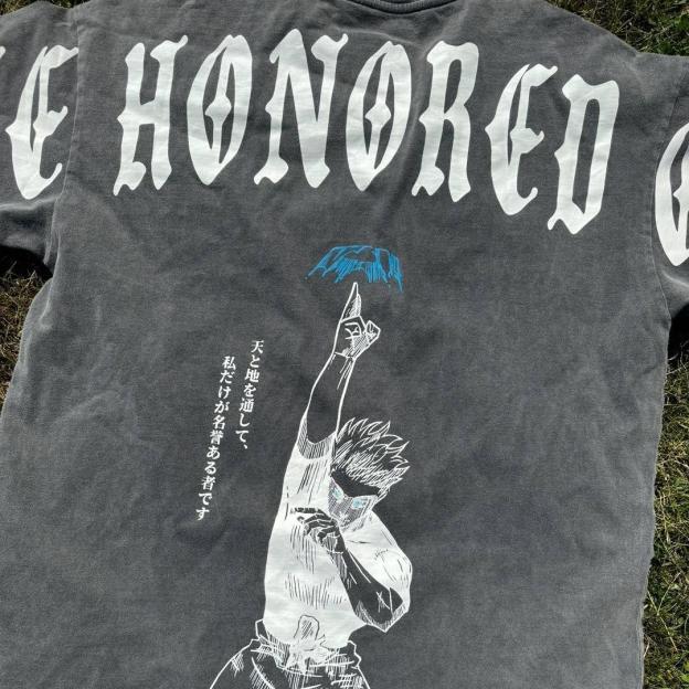 The Honored One Gojo JJK Acid Wash Vintage Style T-shirt, Anime Inspired Tee
