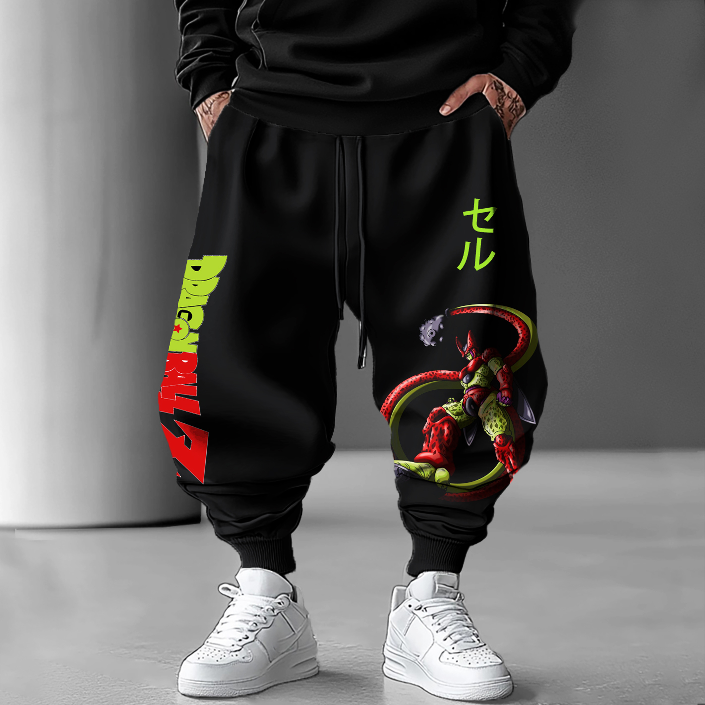 Unisex Anime Print Casual Oversized Harem Pants