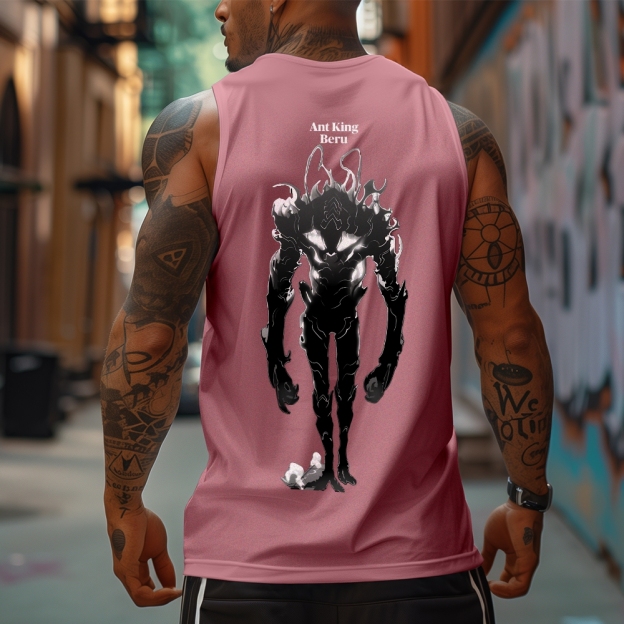 Oversized Anime Print Gym Tank Top