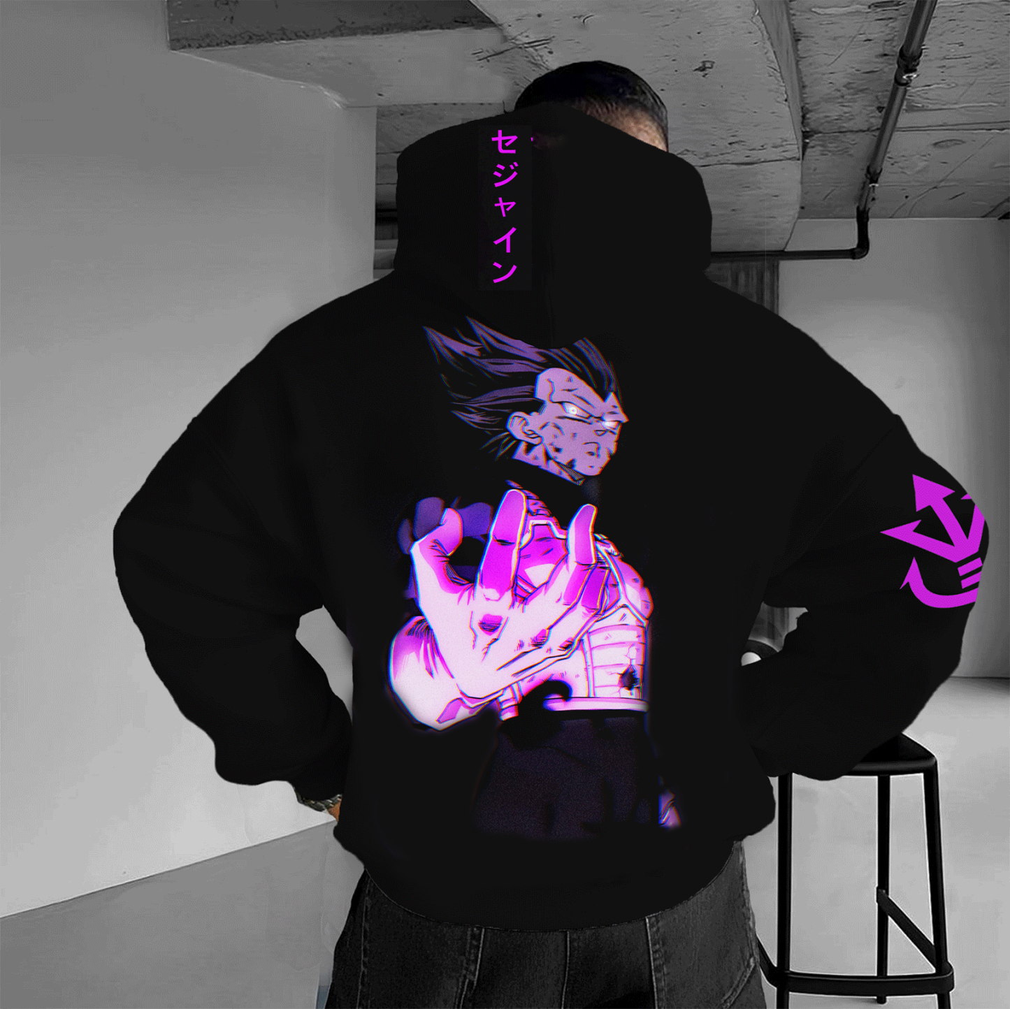 Oversized Unisex Anime Print Hoodie