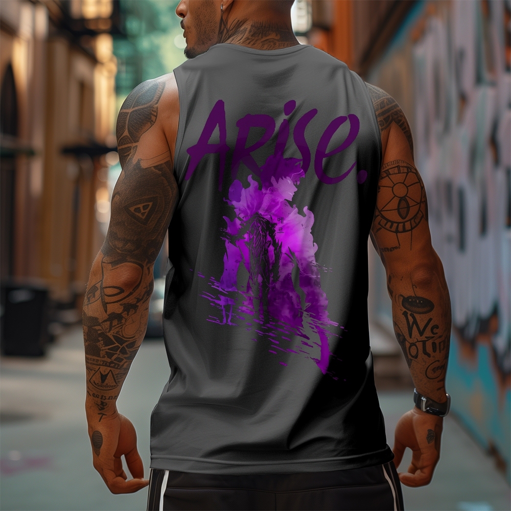 Oversized Anime Print Gym Tank Top