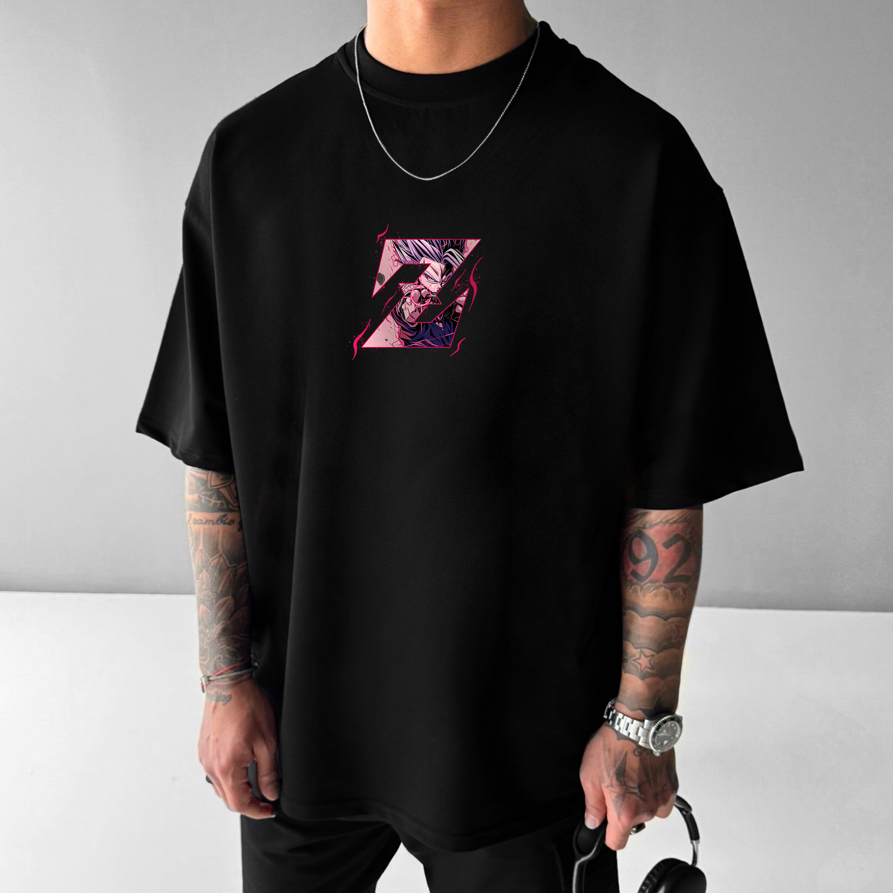 Oversized DB Anime Graphic Design Printed T-Shirt