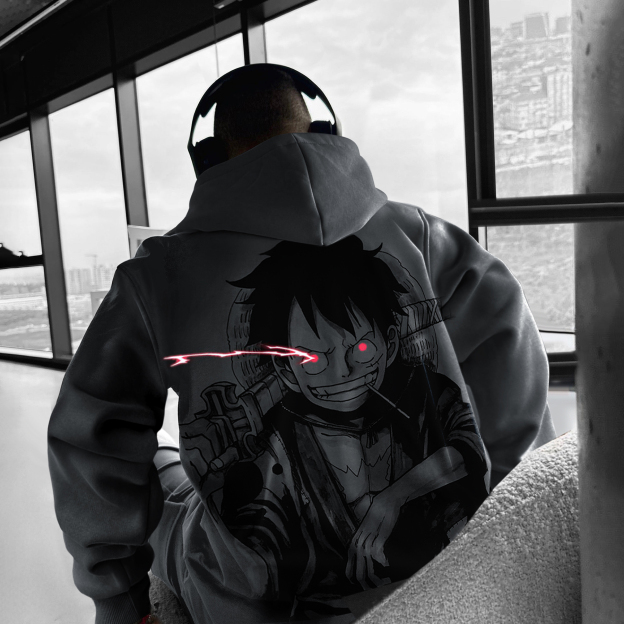 Unisex Oversized Anime Print Hoodie