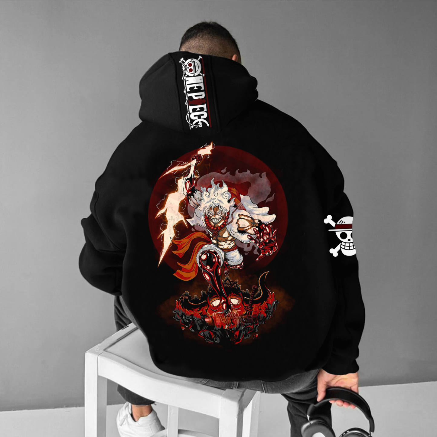 Unisex  Anime Print  Casual Oversized Hoodie-Anime x kingdom