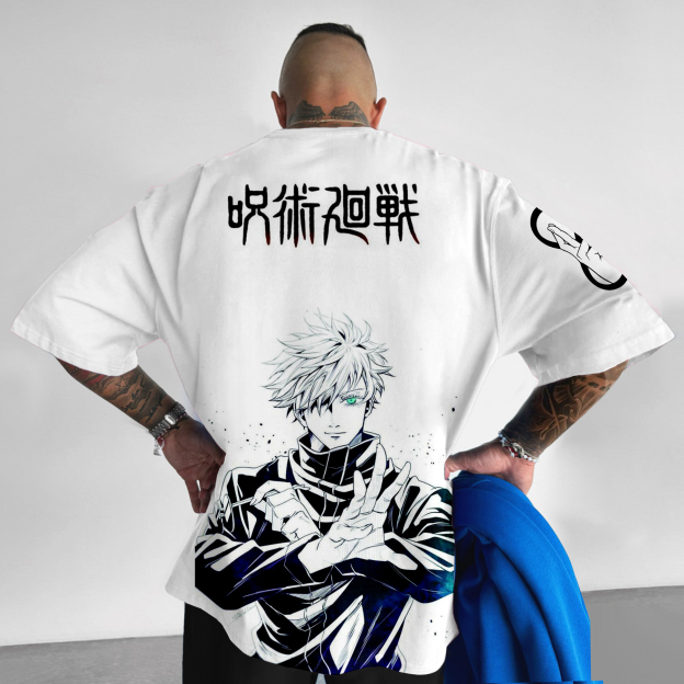 Oversized Jujutsu Kaisen Anime Print T-Shirt