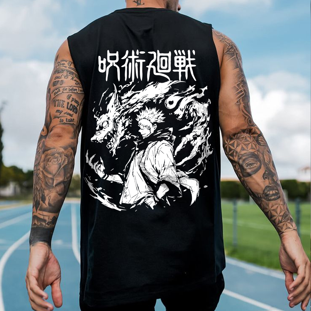Casual Jujutsu Kaisen Anime Ryomen Sukuna Fitness Tank Top-comicclothing