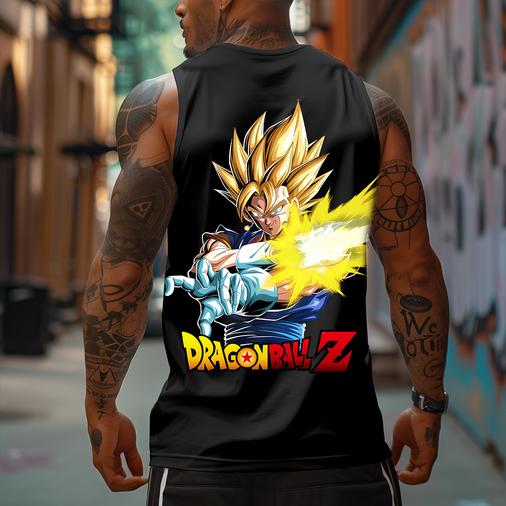 Casual anime print gym Tank Top