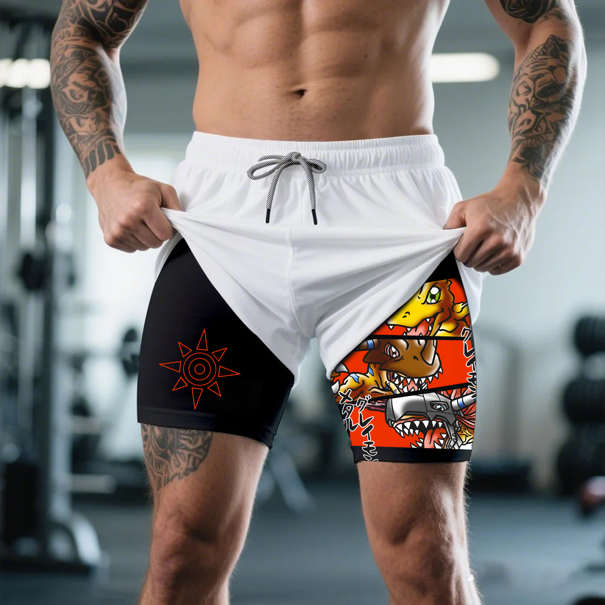 Unisex "Digimon" Anime Style Retro Shorts