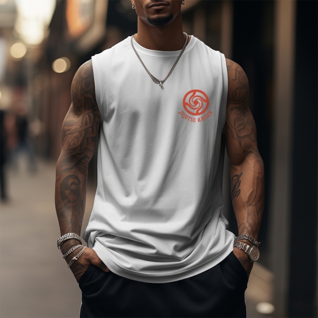 Oversized Anime Print Gym Tank Top-comicclothing