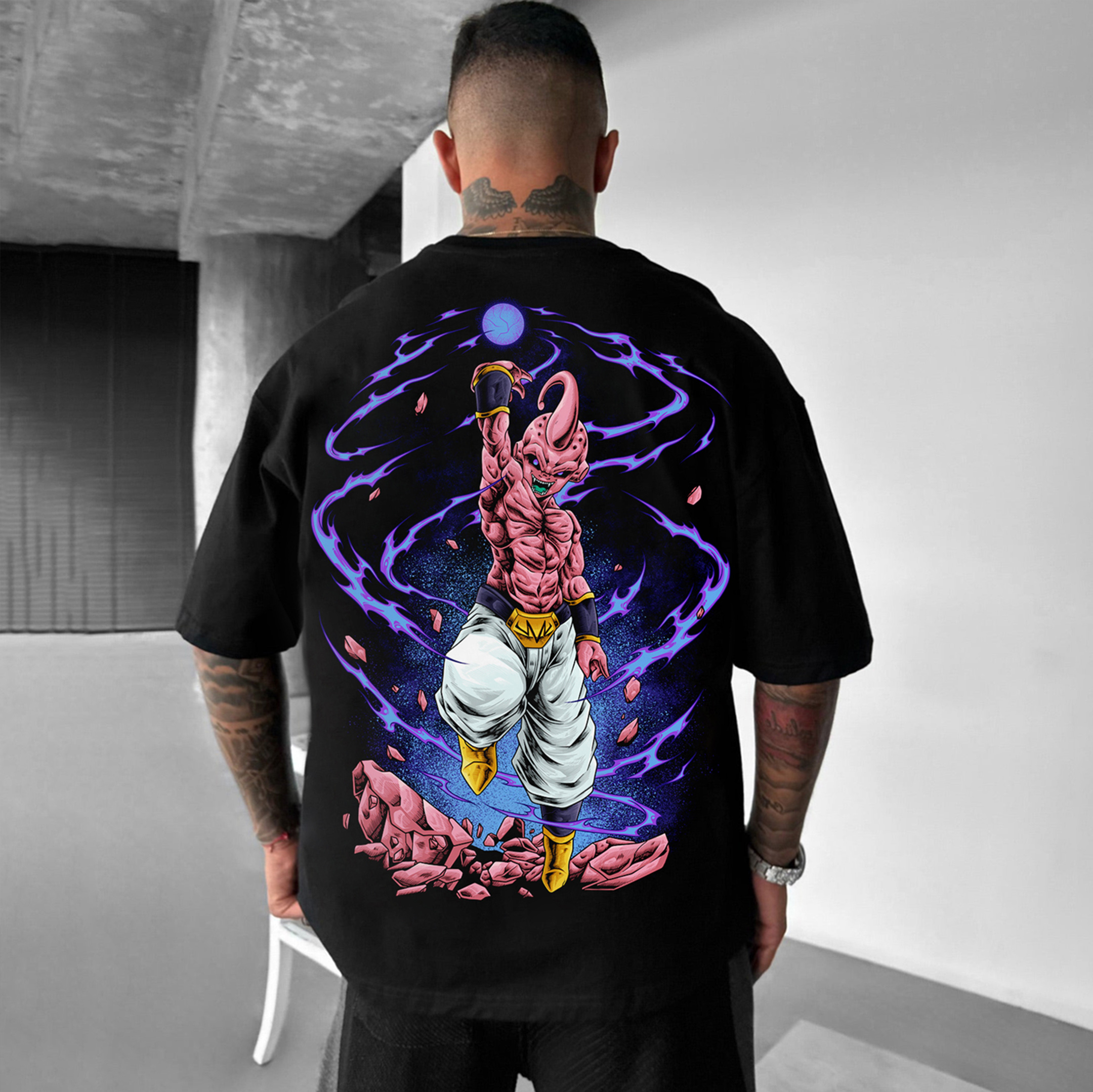 Oversize   Majin Buu Print Tee-comicclothing