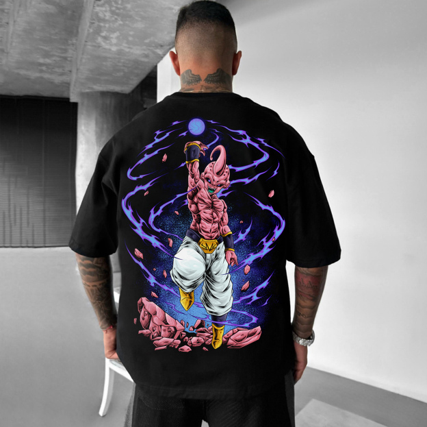 Oversize   Majin Buu Print Tee-comicclothing