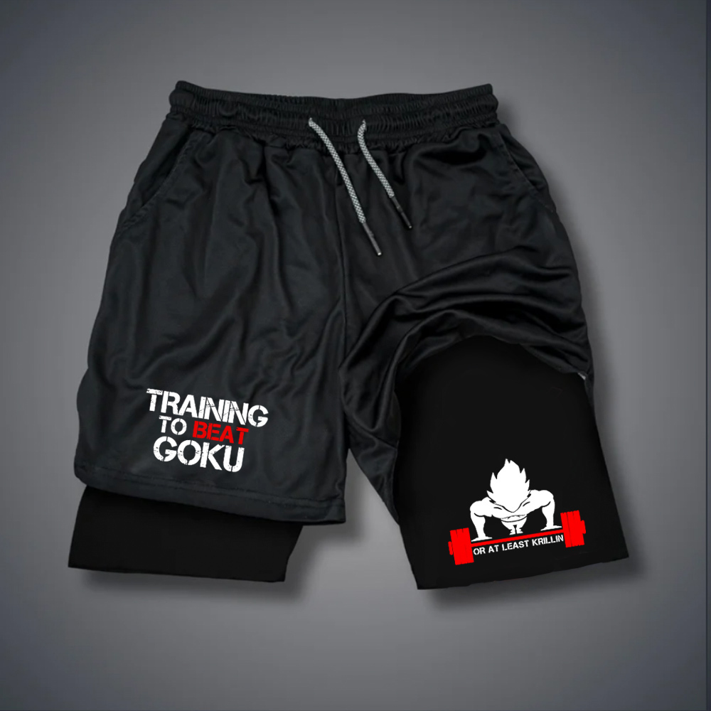 Men's Anime Goku Print Gym Shorts