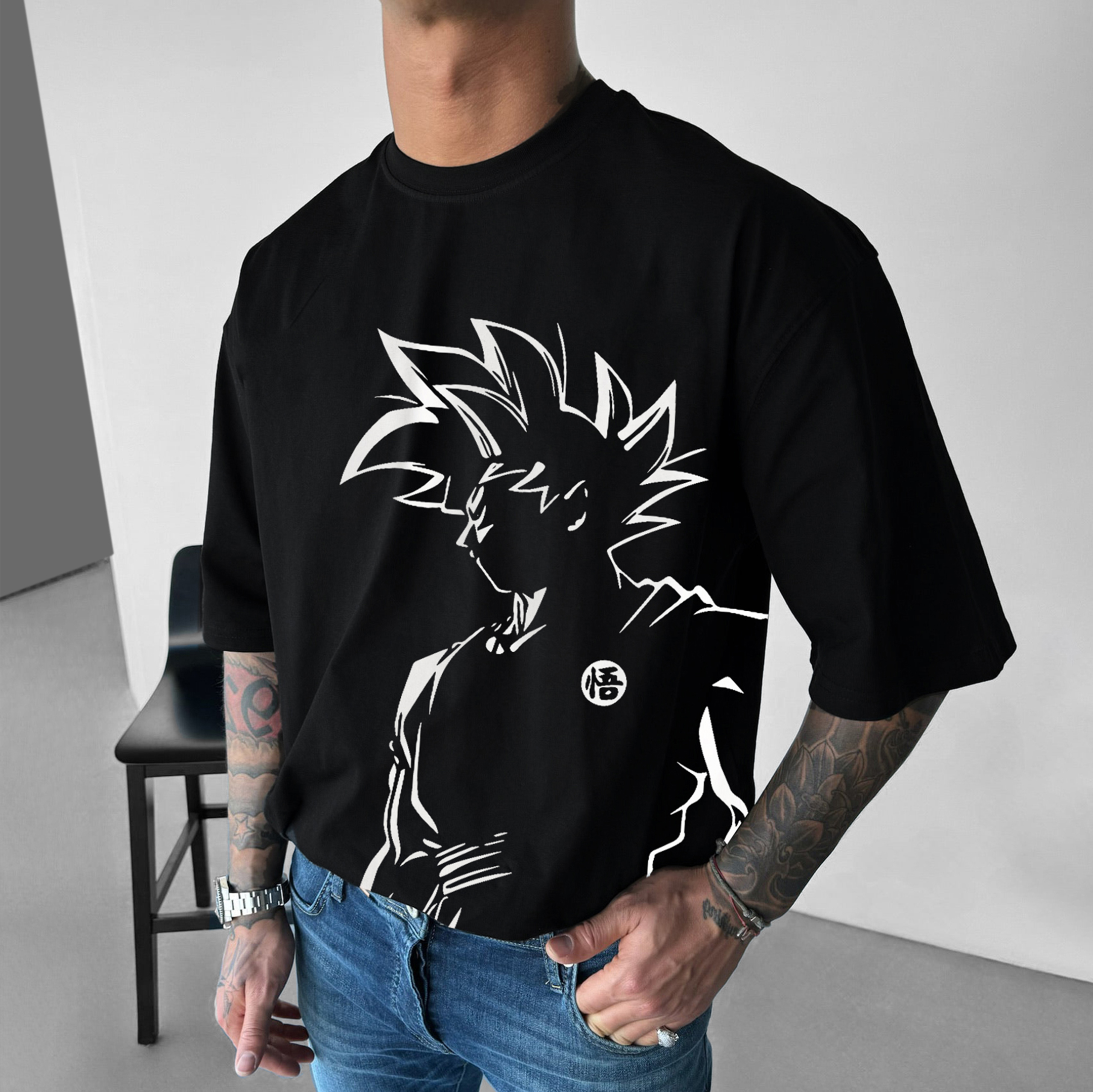 Oversize   Goku Print Tee-comicclothing