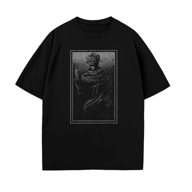 Vintage Batik Washed Jujutsu Kaisen Anime Print T-Shirt