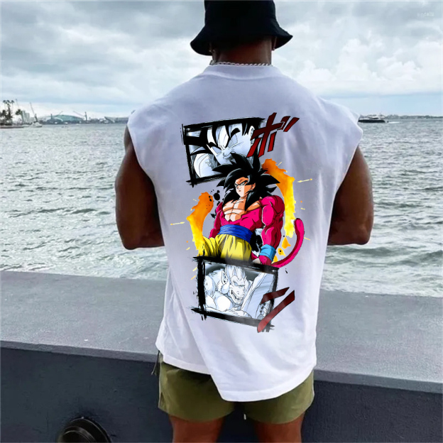 Casual Fitness Anime DB Goku Printed Tank Top
