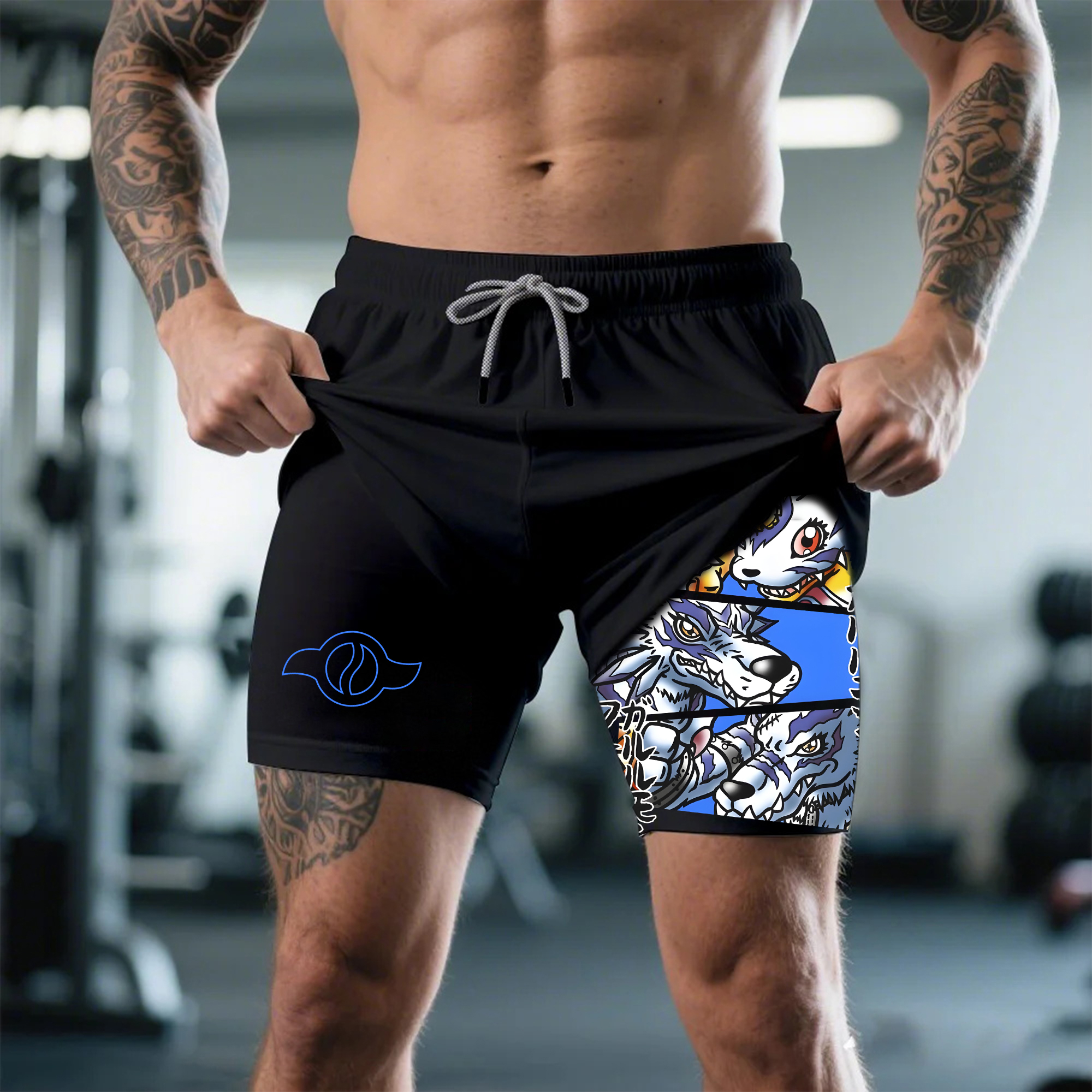 Unisex "Digimon" Anime Style Retro Shorts-comicclothing