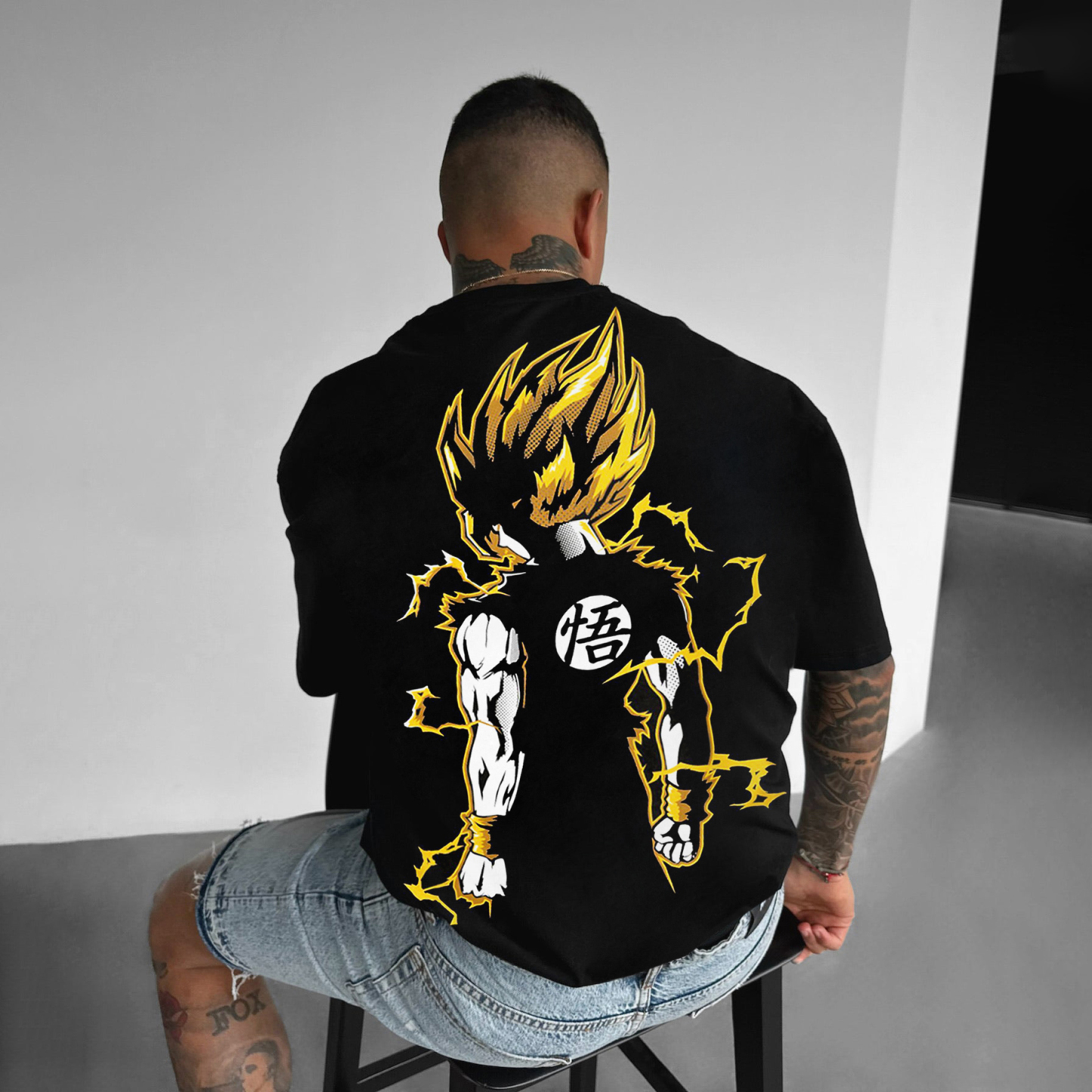 Oversize   Goku Print Tee-comicclothing
