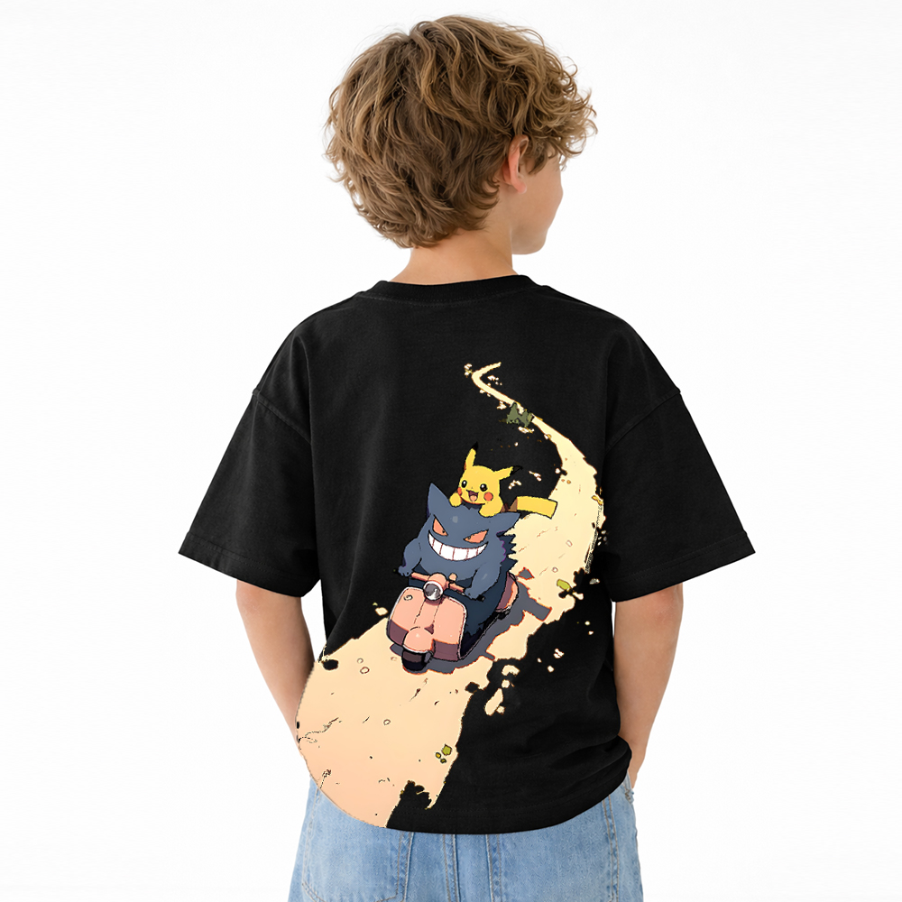 Pokémon Anime Graphic T-Shirt for Kids Cartoon Print Cotton Tee