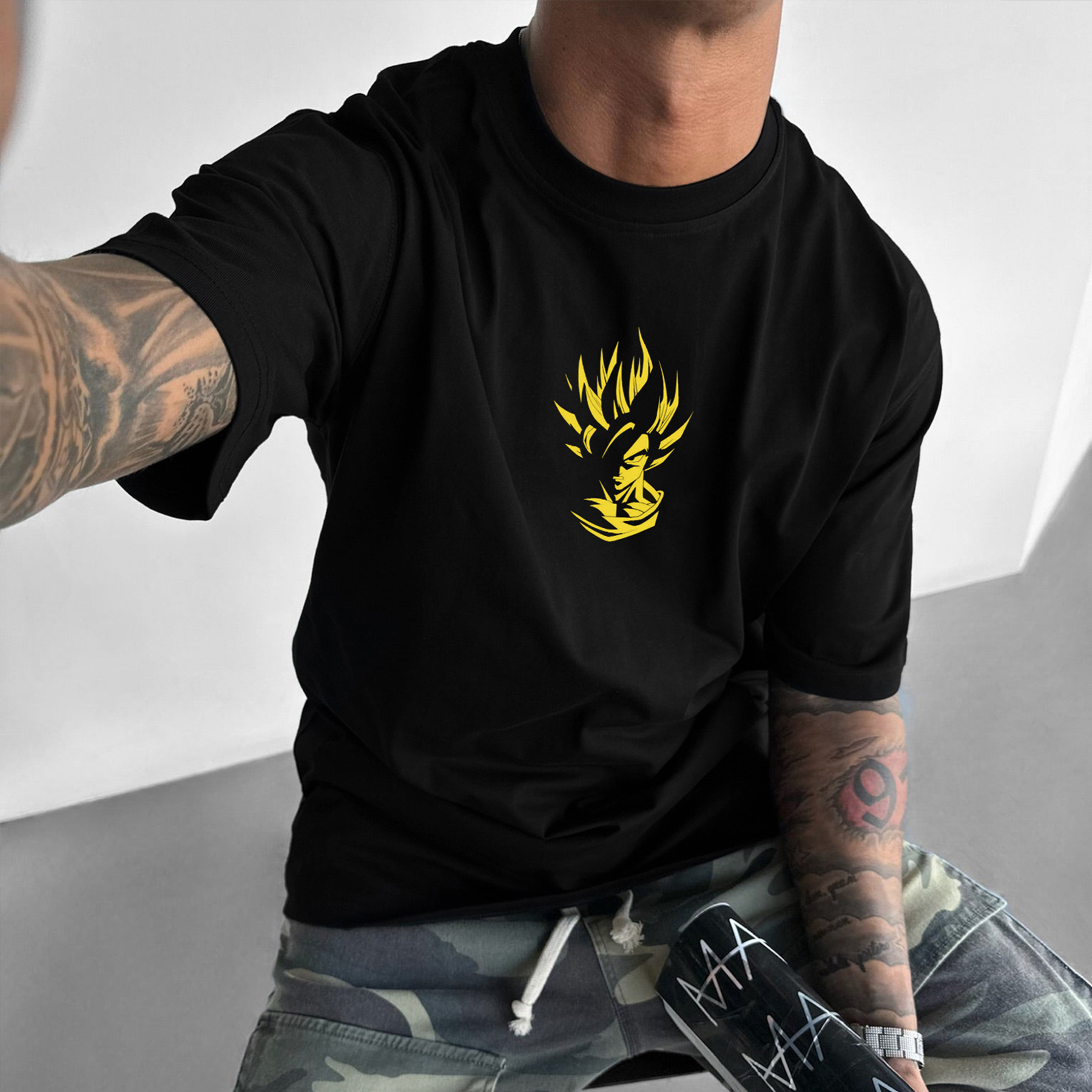 Oversize   Goku Print Tee-comicclothing
