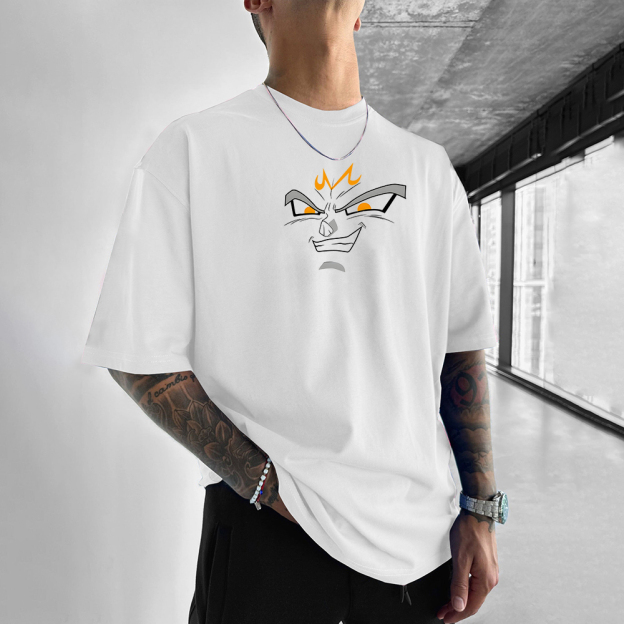 Unisex Casual Anime Vegeta and Goku Printed T-Shirt