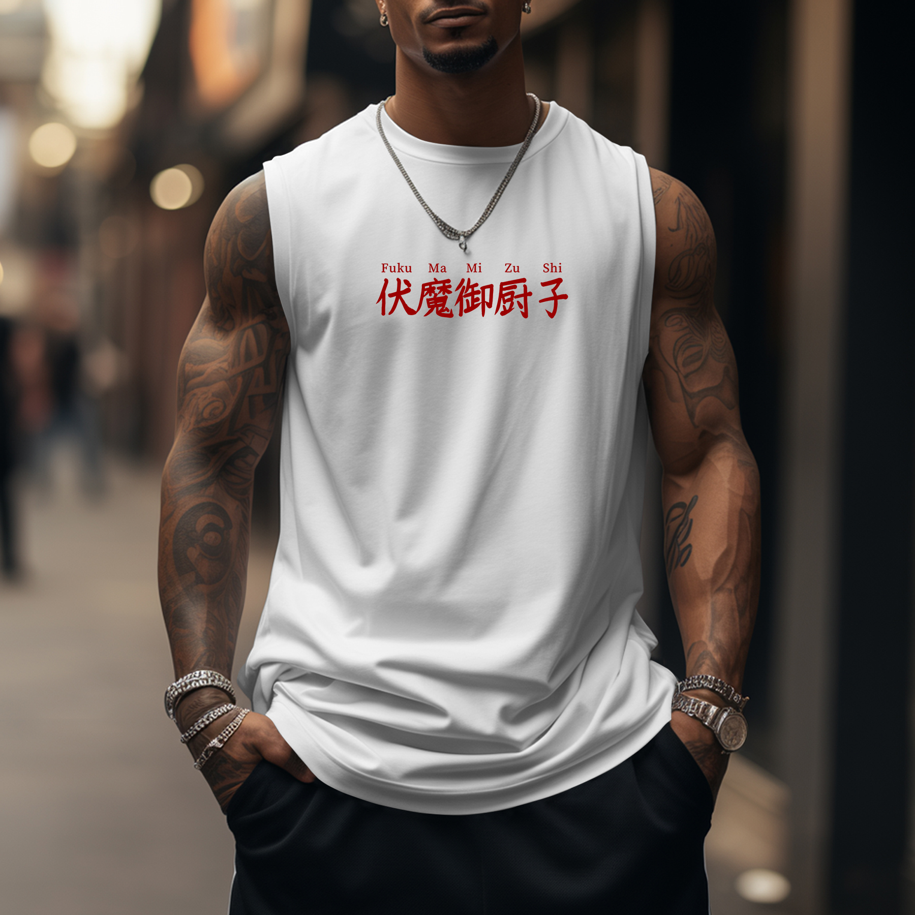 Oversized Anime Cursed King Printed Tank Top-comicclothing
