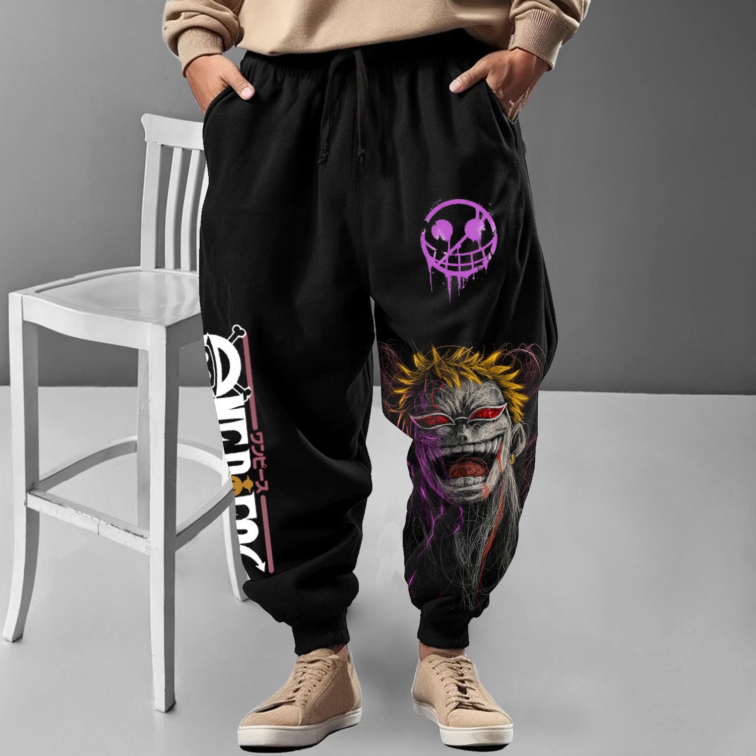 Universal Anime Lettering Loose Casual Pants