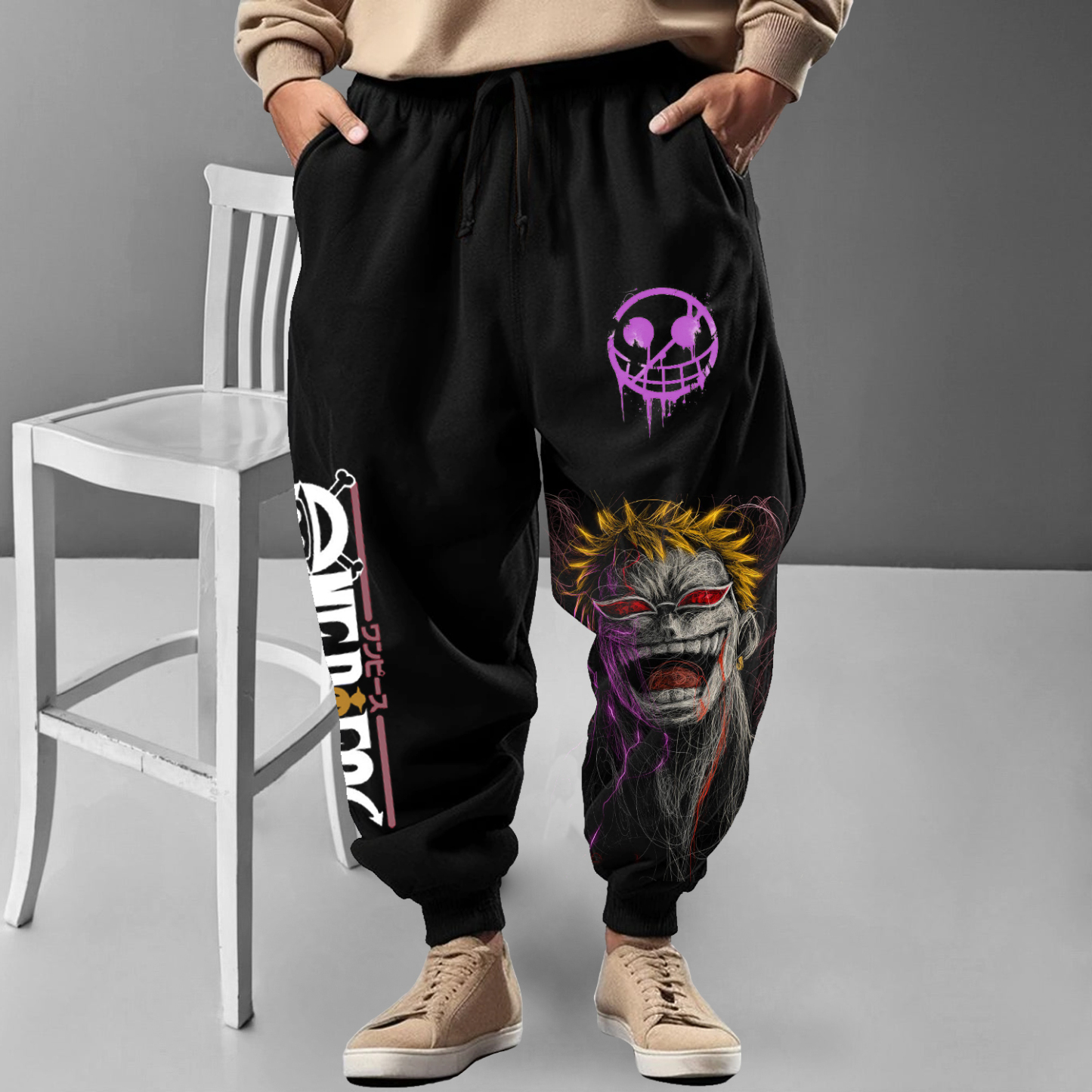 Universal Anime Lettering Loose Casual Pants