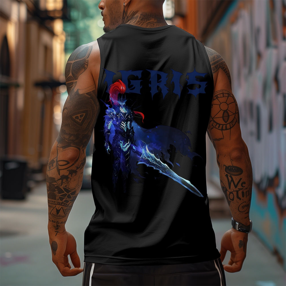 Oversized Anime Print Gym Tank Top