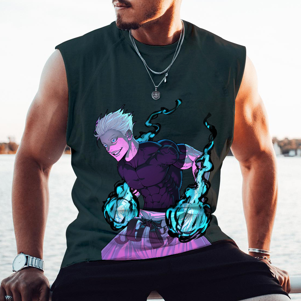 Casual Anime Print Gym Tank Top-comicclothing