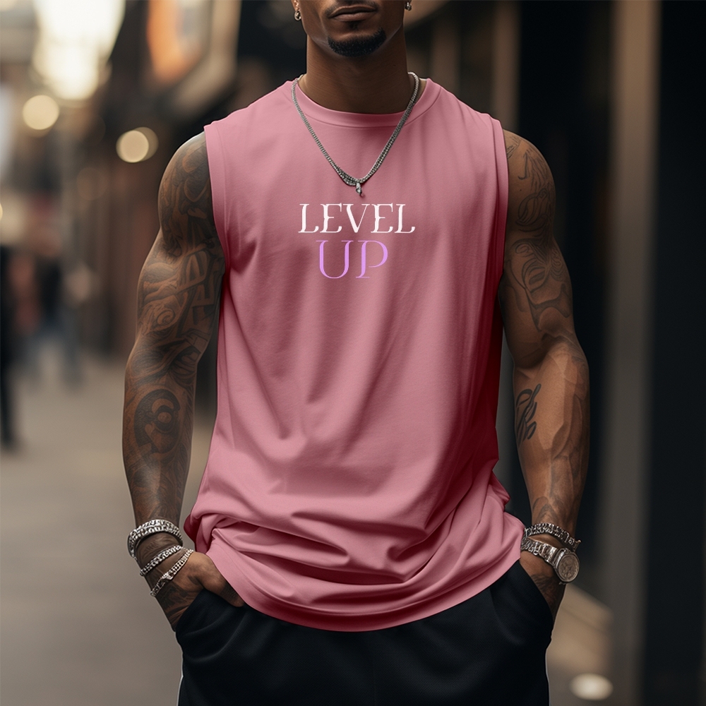 Oversized Anime Print Gym Tank Top