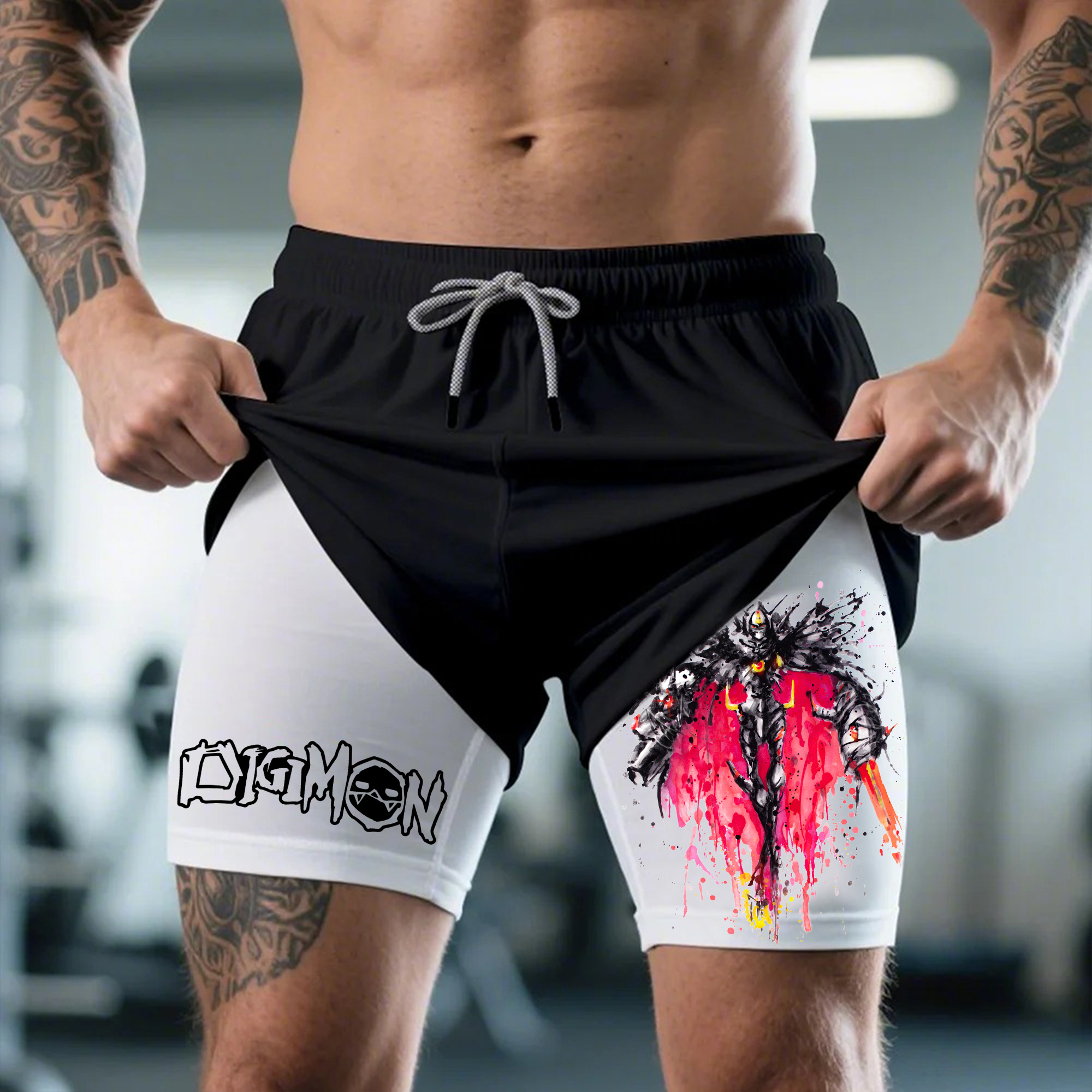 Unisex "Digimon" Anime Style Retro Shorts