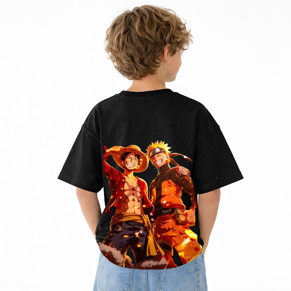 Naruto Anime Graphic T-Shirt for Kids Cartoon Print Cotton Tee