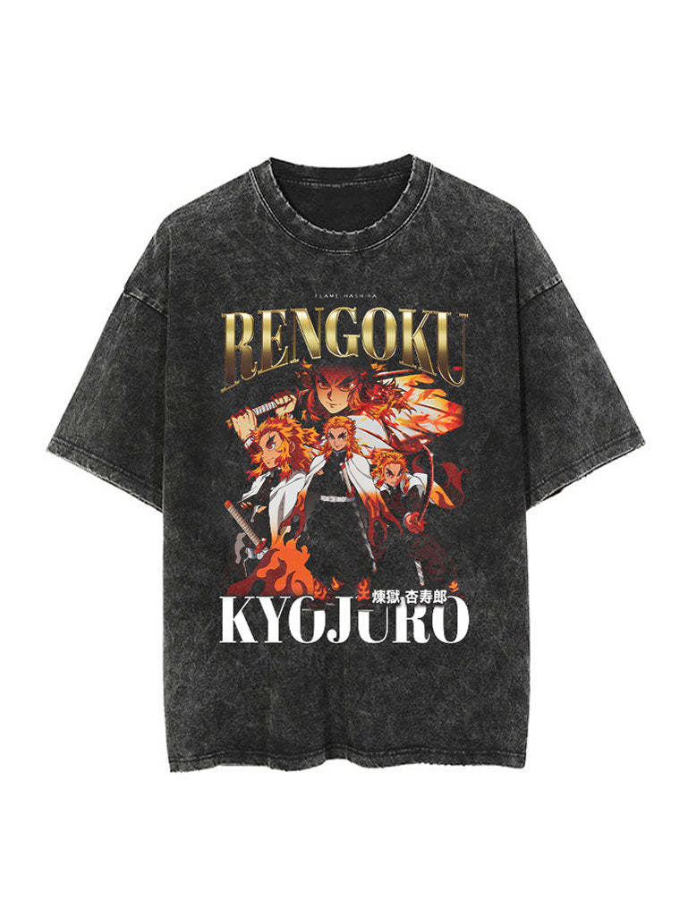 Rengoku Vintage Tee - Demon Slayer-comicclothing
