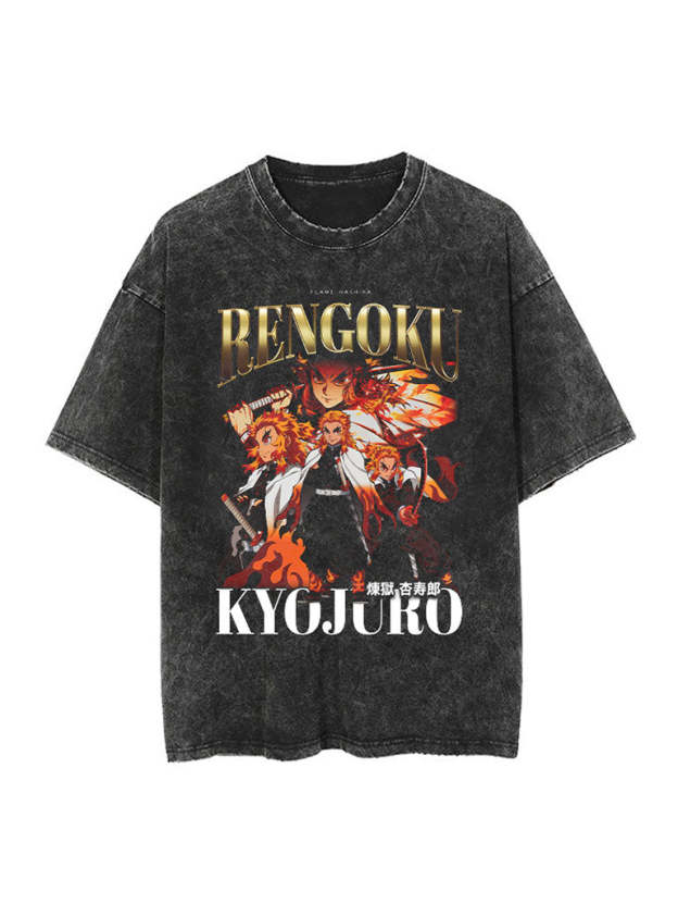 Rengoku Vintage Tee - Demon Slayer-comicclothing