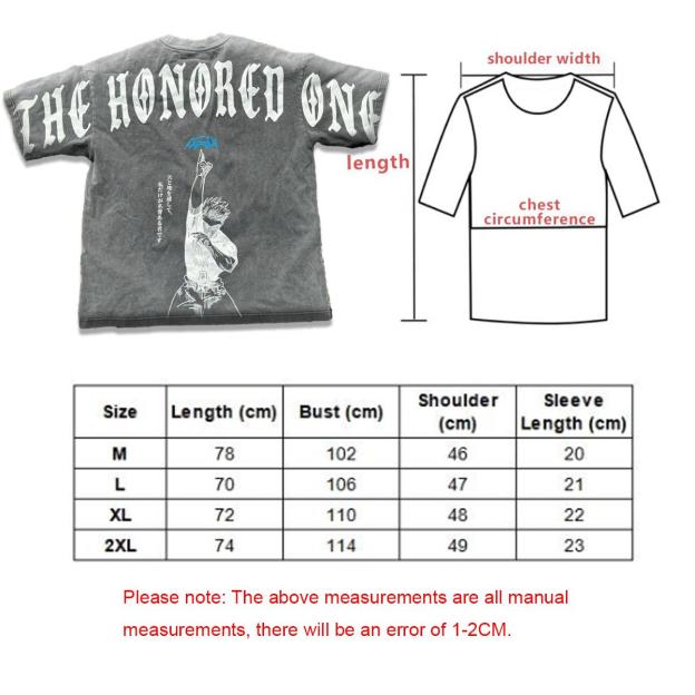 The Honored One Gojo JJK Acid Wash Vintage Style T-shirt, Anime Inspired Tee